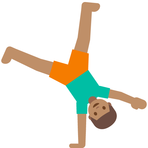 Man Cartwheeling: Medium Skin Tone, the previous design