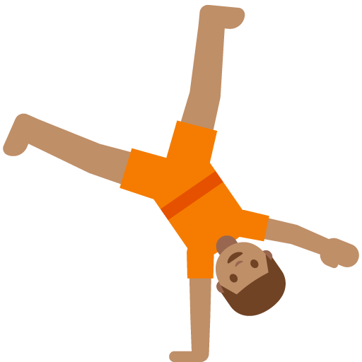 Person Cartwheeling: Medium Skin Tone, the previous design