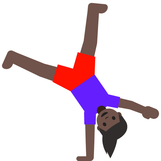 Woman Cartwheeling: Dark Skin Tone, the previous design