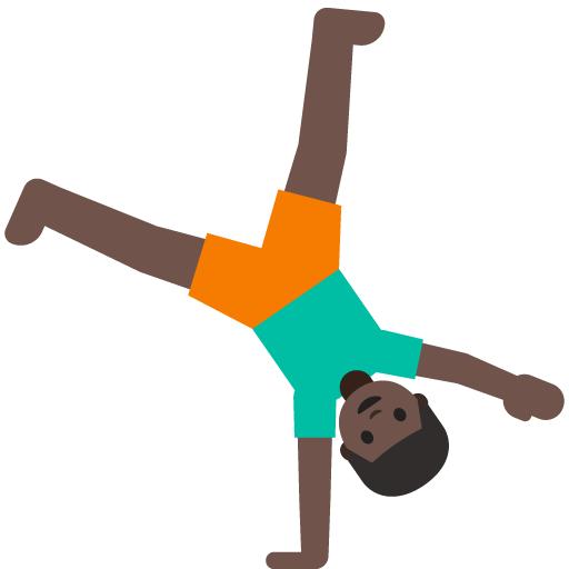 Man Cartwheeling: Dark Skin Tone, the previous design