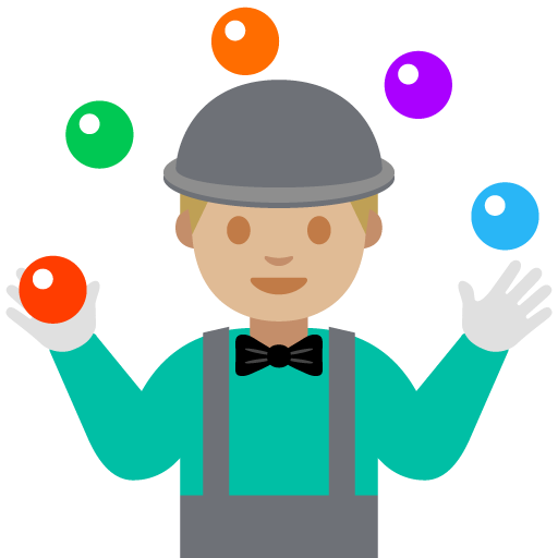 Man Juggling: Medium-Light Skin Tone, the previous design