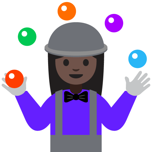 Woman Juggling: Dark Skin Tone, the previous design
