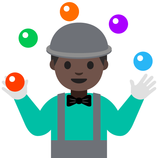 Man Juggling: Dark Skin Tone, the previous design