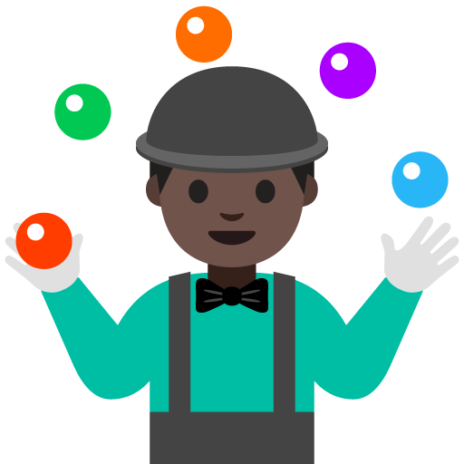 Person Juggling: Dark Skin Tone, the previous design