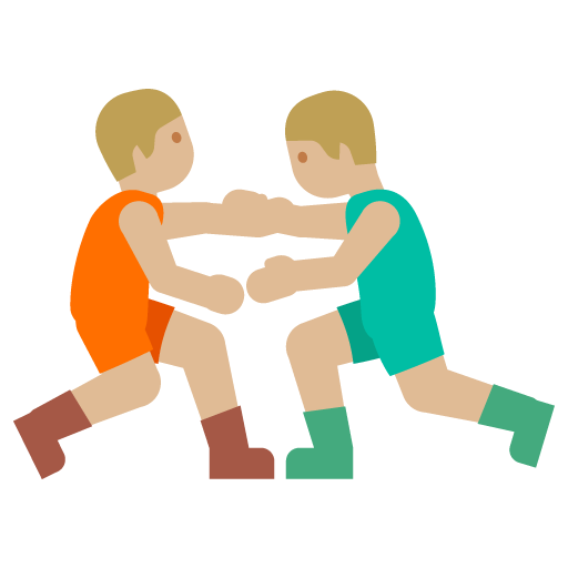 Men Wrestling: Medium-Light Skin Tone, the previous design