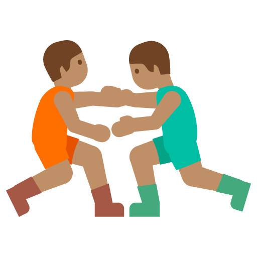 Men Wrestling: Medium Skin Tone, the previous design