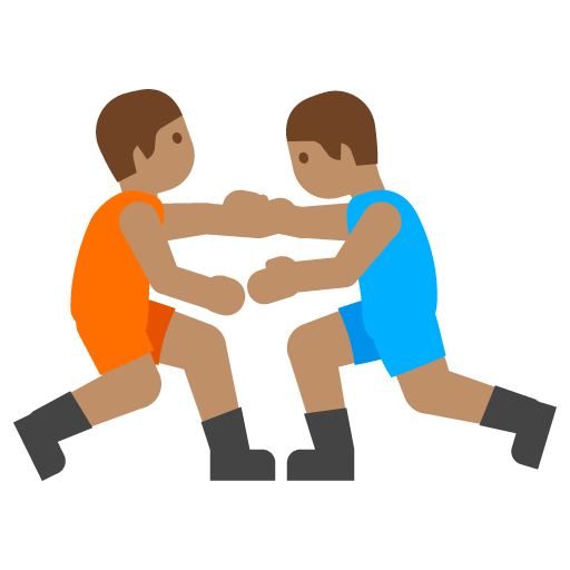 People Wrestling: Medium Skin Tone, the previous design