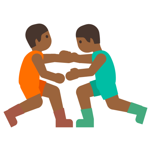 Men Wrestling: Medium-Dark Skin Tone, the previous design