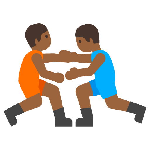 People Wrestling: Medium-Dark Skin Tone, the previous design