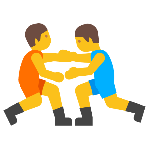 People Wrestling, the previous design