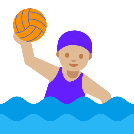 Woman Playing Water Polo: Medium-Light Skin Tone, the previous design
