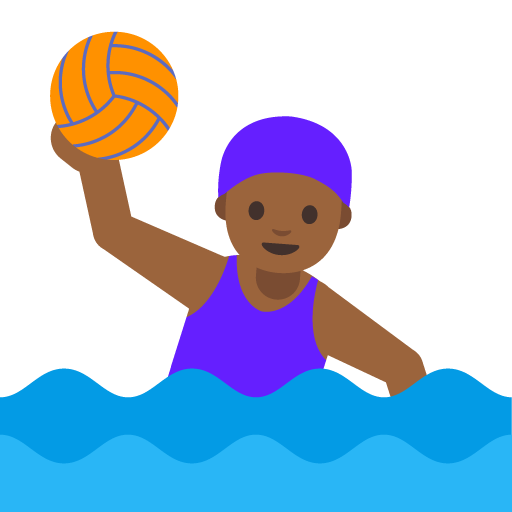 Woman Playing Water Polo: Medium-Dark Skin Tone, the previous design