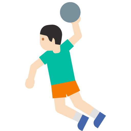 Man Playing Handball: Light Skin Tone, the previous design