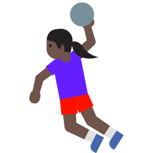 Woman Playing Handball: Dark Skin Tone, the previous design