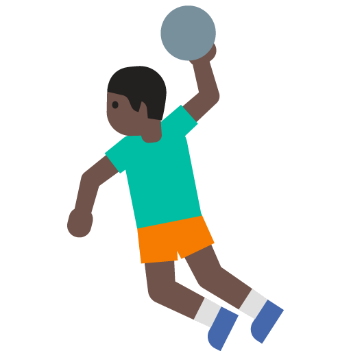 Man Playing Handball: Dark Skin Tone, the previous design