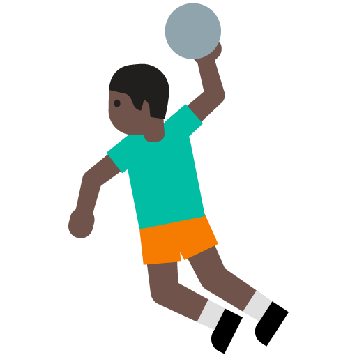 Person Playing Handball: Dark Skin Tone, the previous design