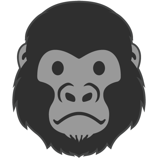 Gorilla as drawn by Google in Android 7.1