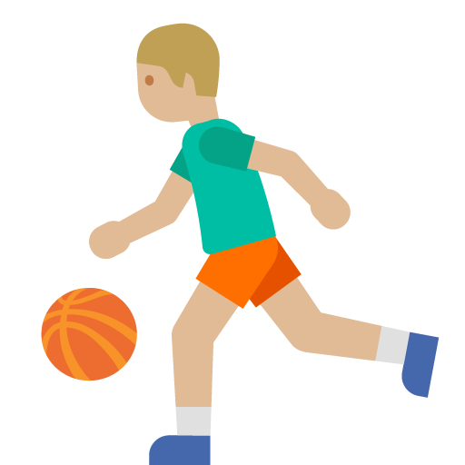 Man Bouncing Ball: Medium-Light Skin Tone, the previous design
