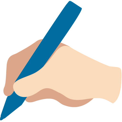 Writing Hand: Light Skin Tone, the previous design