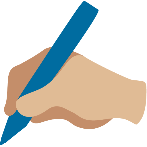 Writing Hand: Medium-Light Skin Tone, the previous design