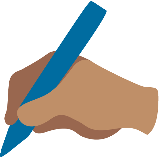 Writing Hand: Medium Skin Tone, the previous design