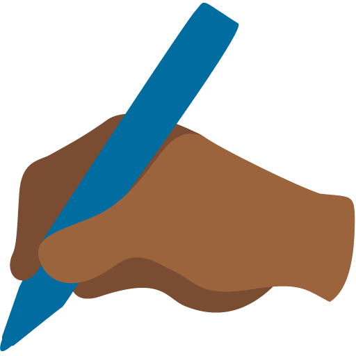 Writing Hand: Medium-Dark Skin Tone, the previous design