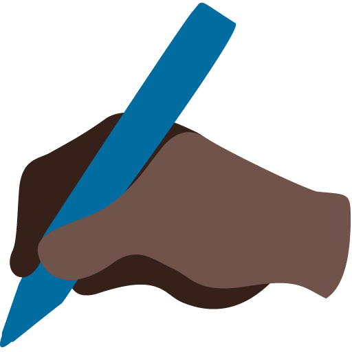 Writing Hand: Dark Skin Tone, the previous design