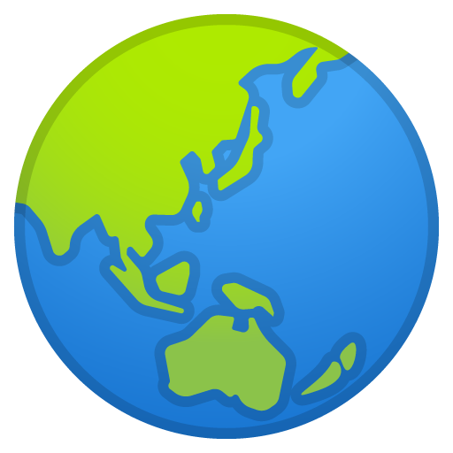 Globe Showing Asia-Australia, the design in this release