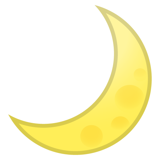 Crescent Moon as drawn by Google in Android 8.0
