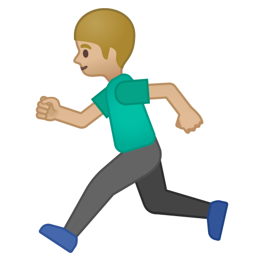 Person Running: Medium-Light Skin Tone, the design in this release