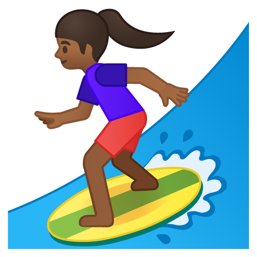 Woman Surfing: Medium-Dark Skin Tone, the design in this release