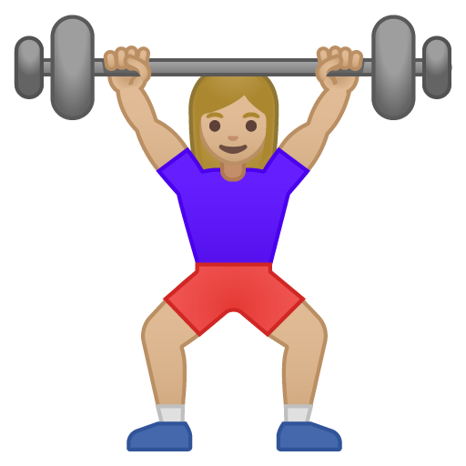 Woman Lifting Weights: Medium-Light Skin Tone, the design in this release