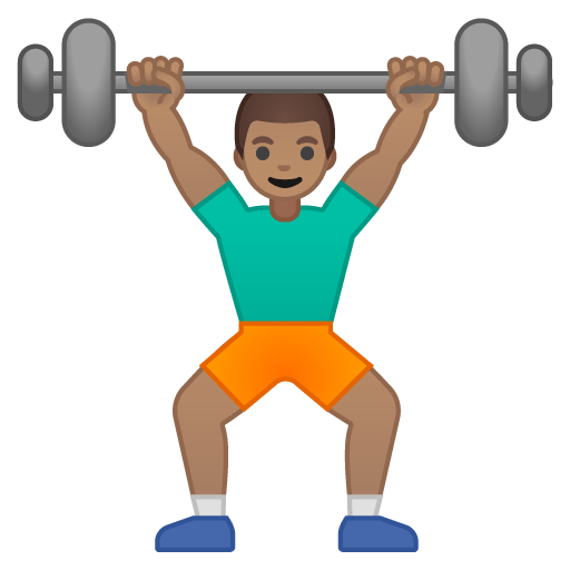Person Lifting Weights: Medium Skin Tone, the design in this release