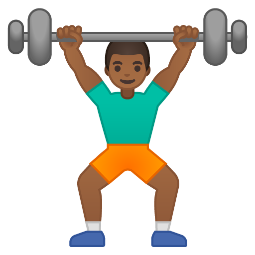 Person Lifting Weights: Medium-Dark Skin Tone, the design in this release