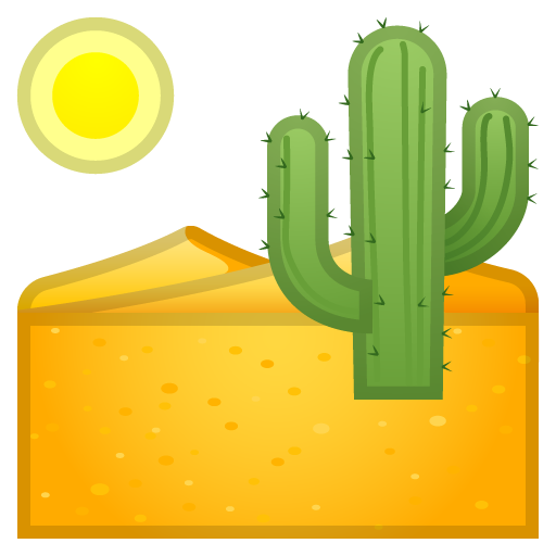 Desert as drawn by Google in Android 8.0