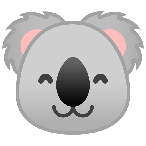 Koala as drawn by Google in Android 8.0