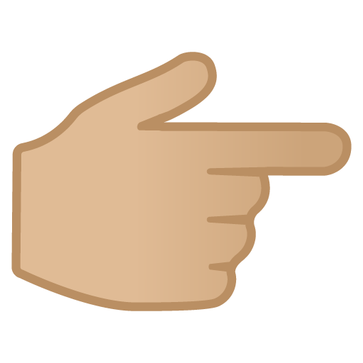 Backhand Index Pointing Right: Medium-Light Skin Tone, the design in this release