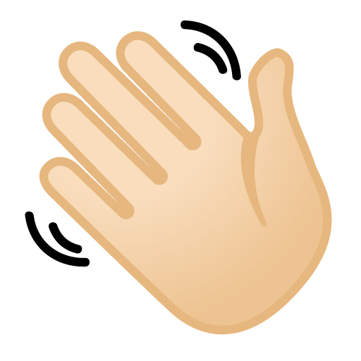 Waving Hand: Light Skin Tone as drawn by Google in Android 8.0