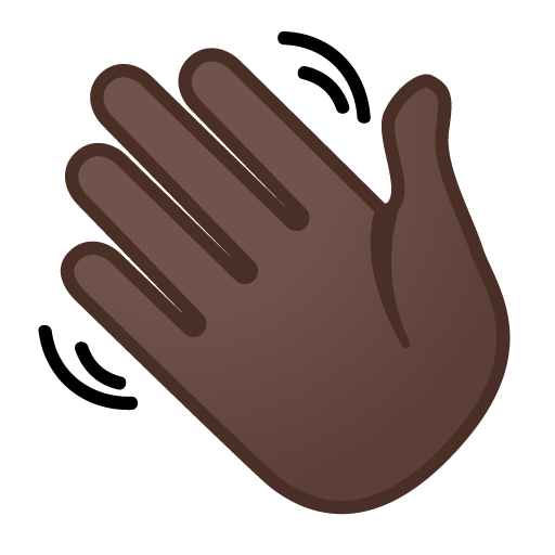Waving Hand: Dark Skin Tone, the design in this release
