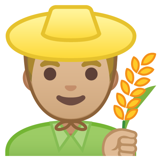 Man Farmer: Medium-Light Skin Tone, the design in this release