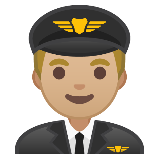 Man Pilot: Medium-Light Skin Tone, the design in this release