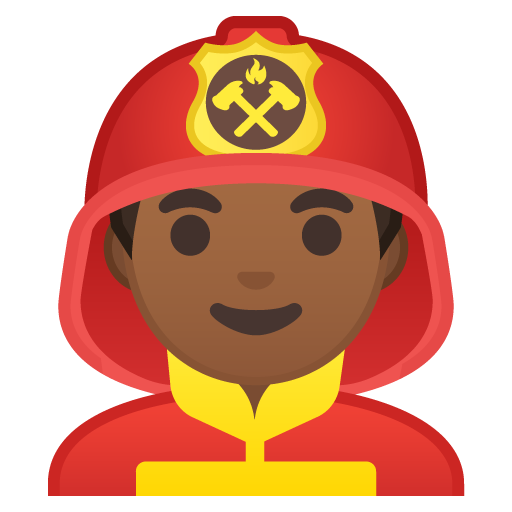 Man Firefighter: Medium-Dark Skin Tone, the design in this release