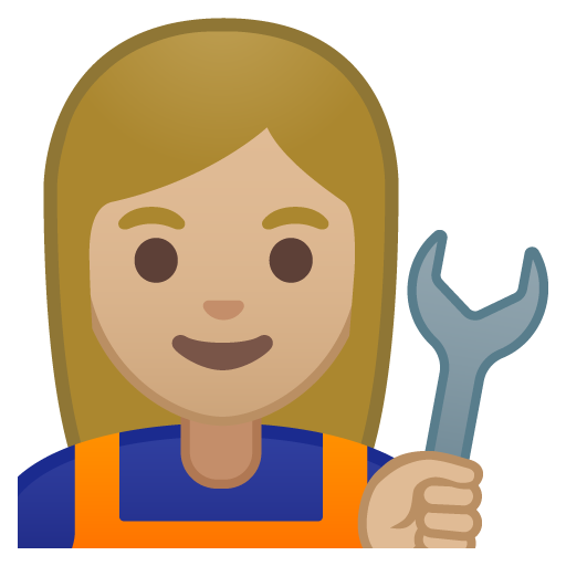 Woman Mechanic: Medium-Light Skin Tone, the design in this release