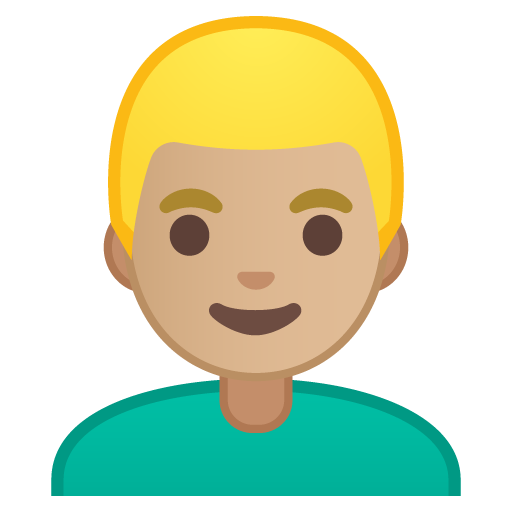 Man: Medium-Light Skin Tone, Blond Hair, the design in this release