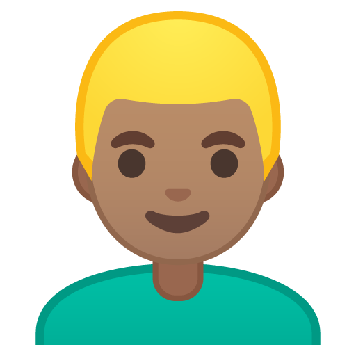 Man: Medium Skin Tone, Blond Hair, the design in this release