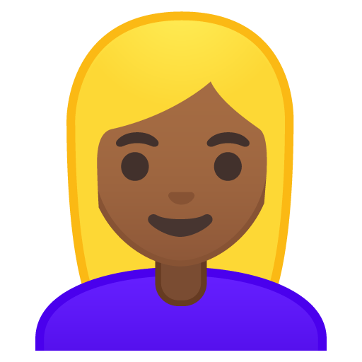 Woman: Medium-Dark Skin Tone, Blond Hair, the design in this release