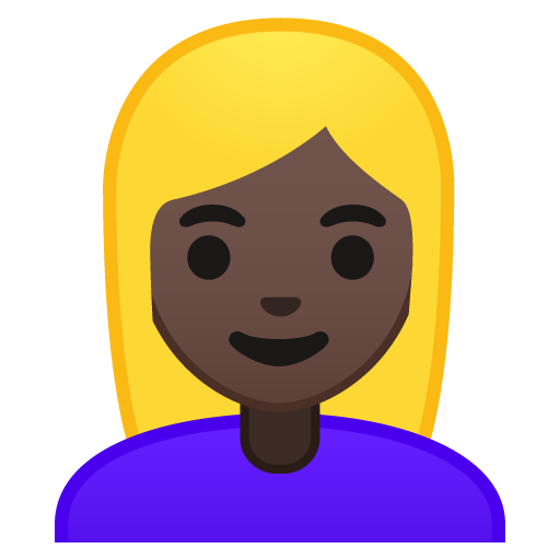 Woman: Dark Skin Tone, Blond Hair, the design in this release