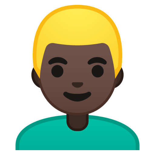 Man: Dark Skin Tone, Blond Hair, the design in this release