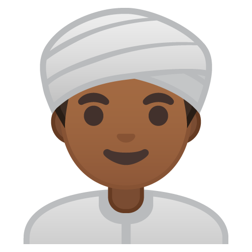 Man Wearing Turban: Medium-Dark Skin Tone, the design in this release