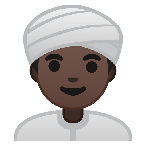 Person Wearing Turban: Dark Skin Tone, the design in this release